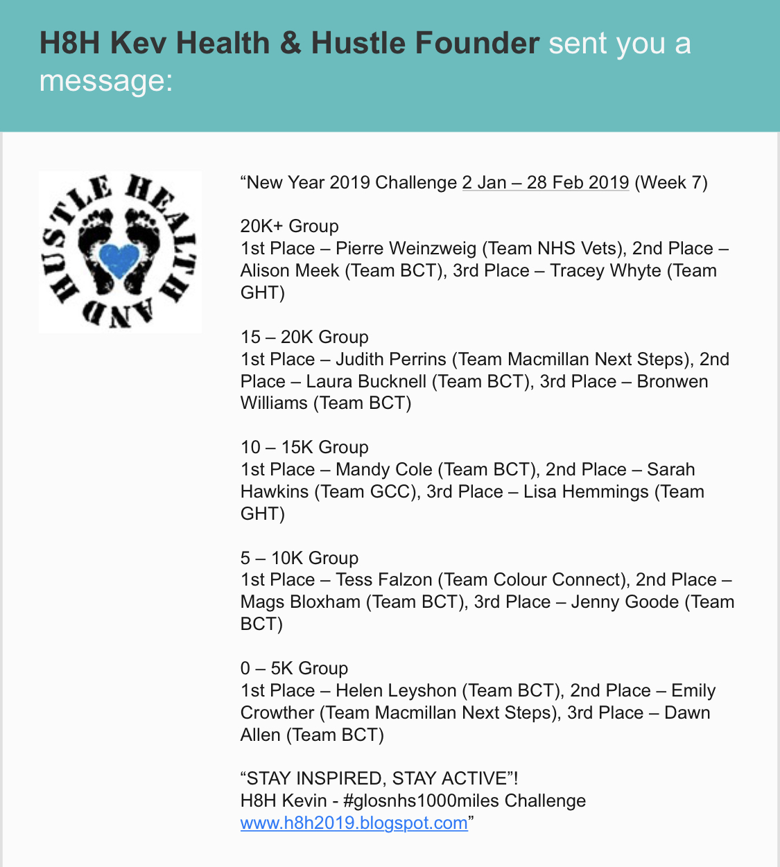 Health & Hustle Week 7 Results