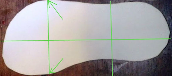 como marcar la plantilla a la medida dividida en tres partes
