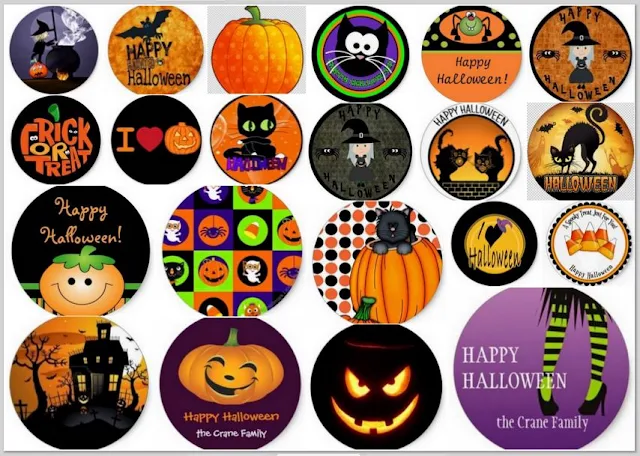 Simpático Halloween: Etiquetas, Stickers o Toppers para Imprimir Gratis.
