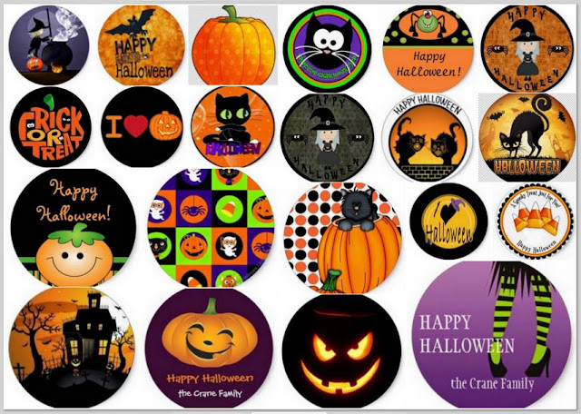 Simpático Halloween: Etiquetas, Stickers o Toppers para Imprimir Gratis. Simpático Halloween: Etiquetas, Stickers o Toppers para Imprimir Gratis.