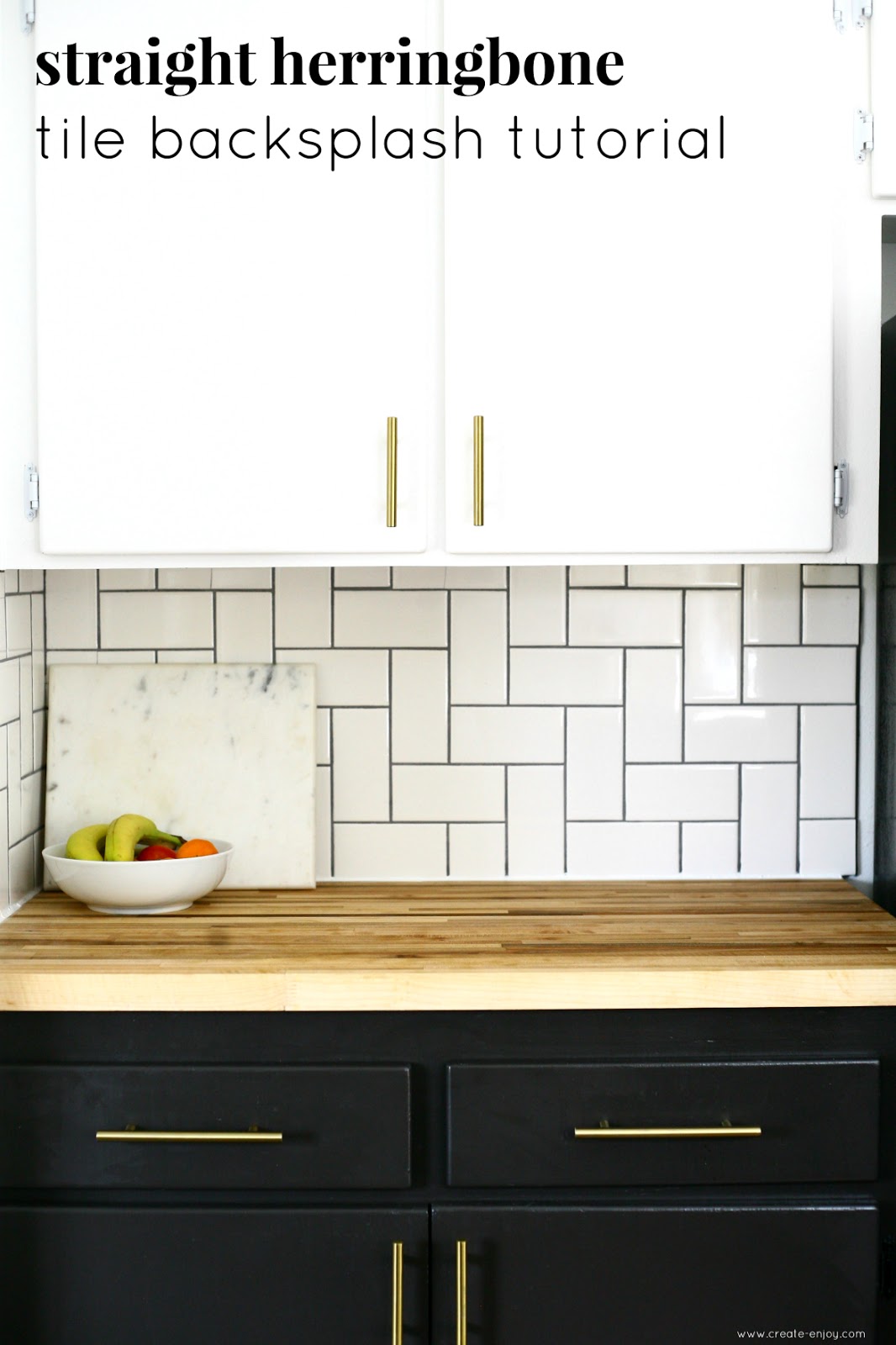Straight Herringbone Tile Backsplash Tutorial Create Enjoy,Tiling Bathroom Floor Preparation