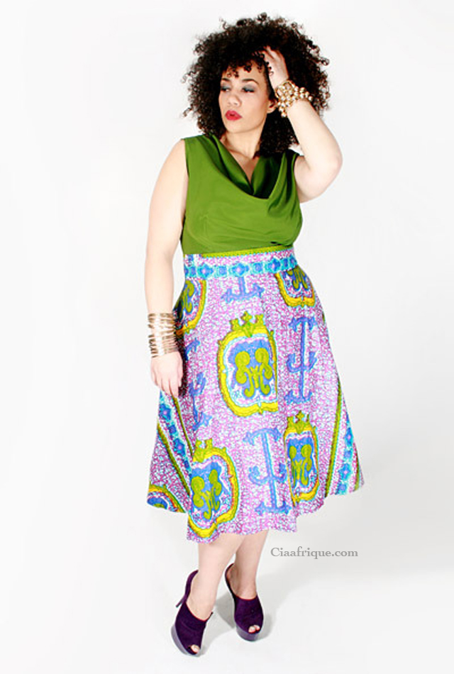 plus size African print fashion skirt by dear curve
