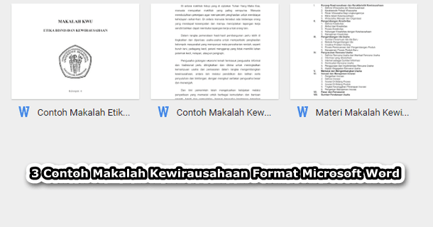 Download Contoh Makalah Kewirausahaan Format Microsoft Word Gudang Makalah