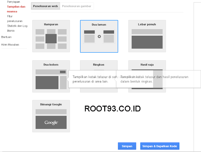 Menambahakan Gooogle Custom Search 5