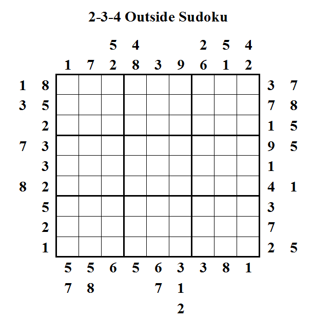 2-3-4 Outside Sudoku (Daily Sudoku League #9)