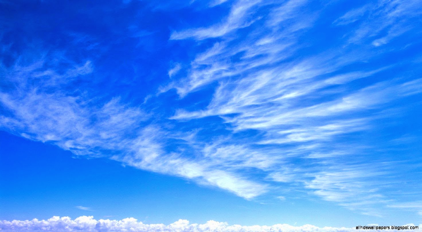 Download Wallpaper 1600x900 sky blue white clouds tenderness