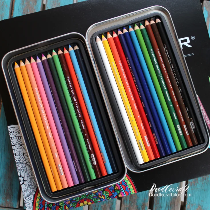 Set of 46 Prismacolor Colored Pencils with Some Premier + Roll Up Case