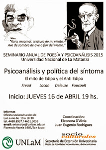 SEMINARIO DE POESÍA Y PSICOANÁLISIS 2015