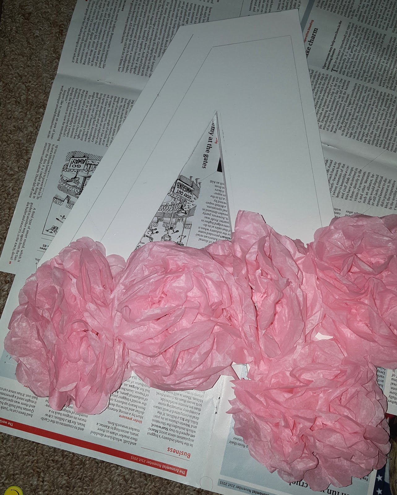 Tissue paper birthday number