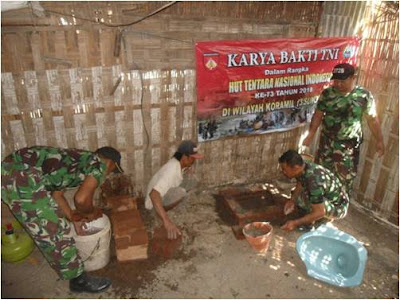 KARYA BAKTI TNI JAMBANISASI KEPADA WARGA KURANG MAMPU