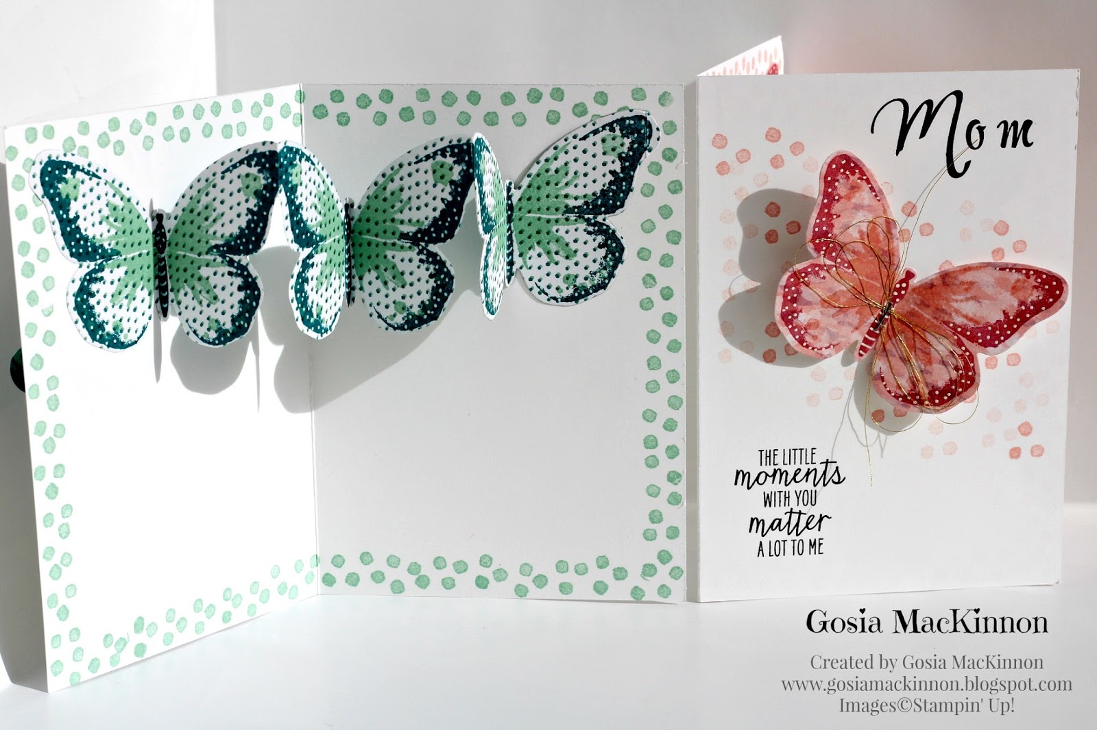 STAMPIN' UP! WATERCOLOUR WINGS POP UP MOTHER'S DAY CARD Gosia MacKinnon