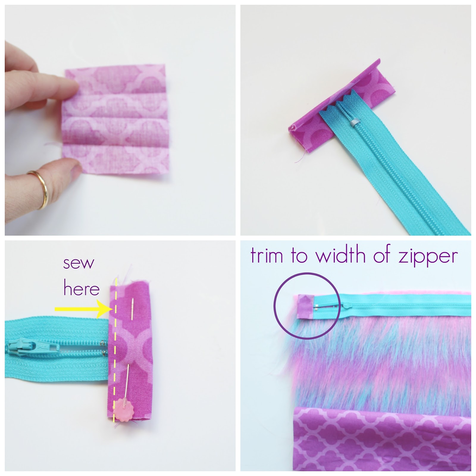 sewhungryhippie How to sew a faux fur clutch