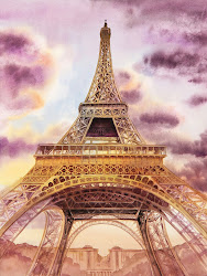 eiffel tower paris france painting irina sztukowski print watercolor eiffle artwork dog paintings canvas artist walking san eiffeltower realism effel