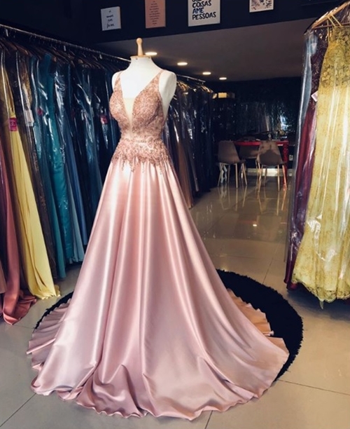 vestido de festa longo rose 