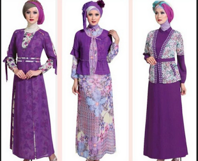 model baju batik pesta muslimah