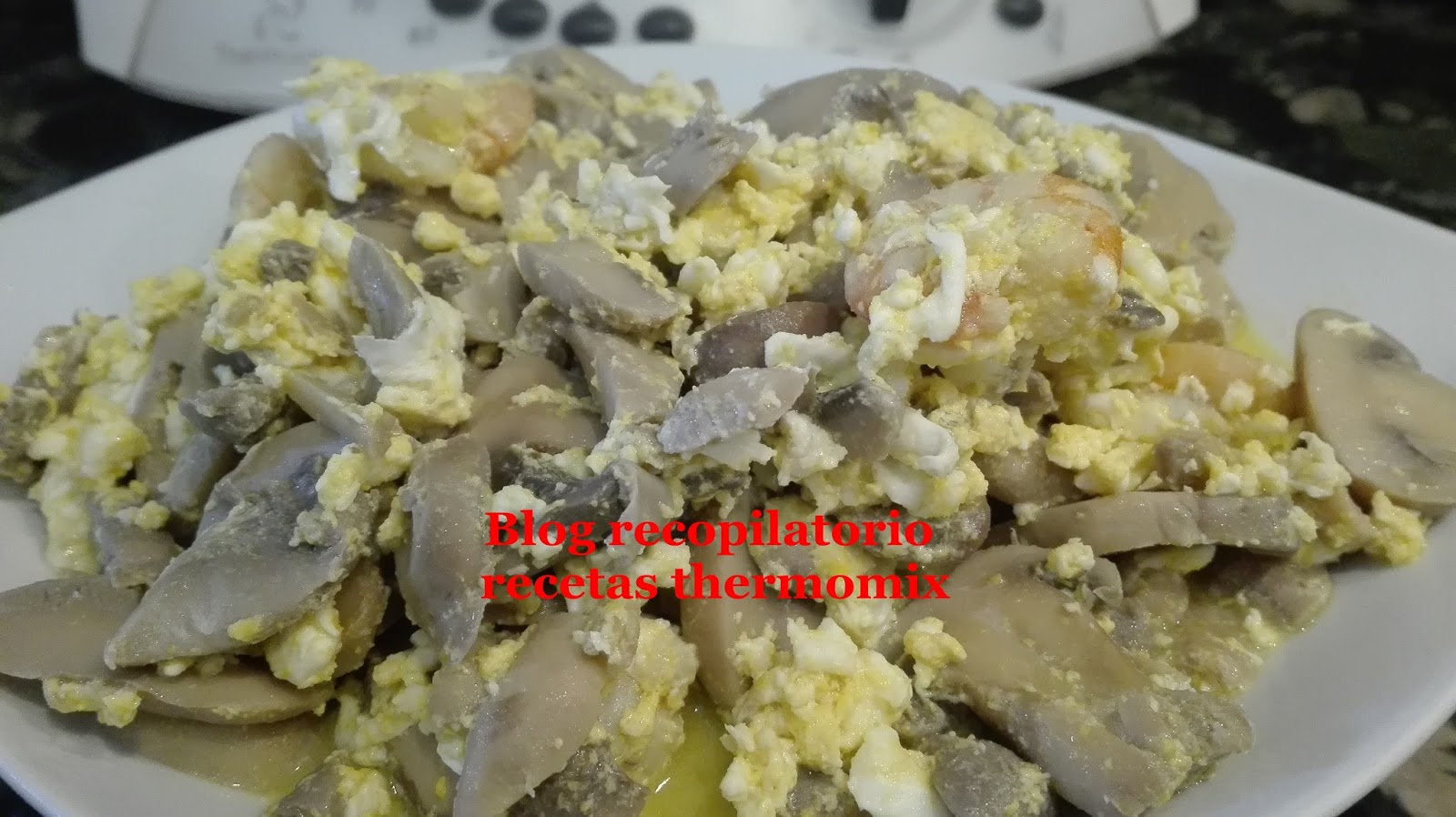 Revuelto champinones huevo thermomix