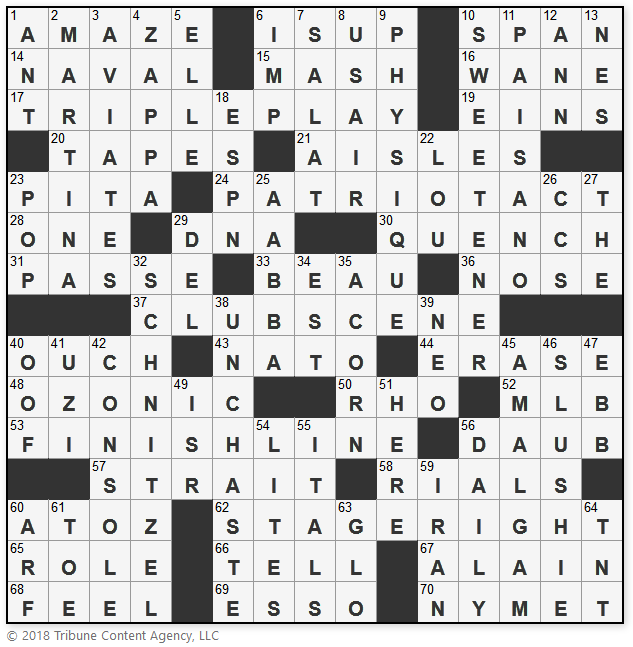 L.A.Times Crossword Corner Tuesday