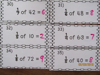 Fraction of a Whole Number Task Cards