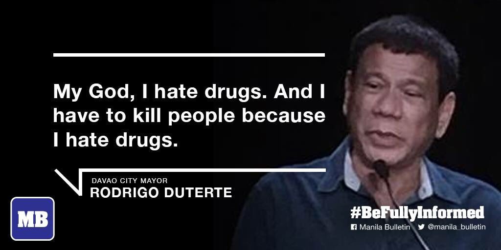 Duterte I Will Kill Drug Lords