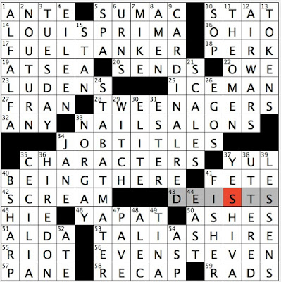 Hymn Set To Music By Vivaldi Haydn Sat 8 13 16 Bandleader Whose Band Was New Orleans Gang Human Member Of Old Tv Trio 1979 Film That Ends With Peter Sellers Walking On Water Horror Film Remake Rex Parker Does The Nyt Crossword Puzzle