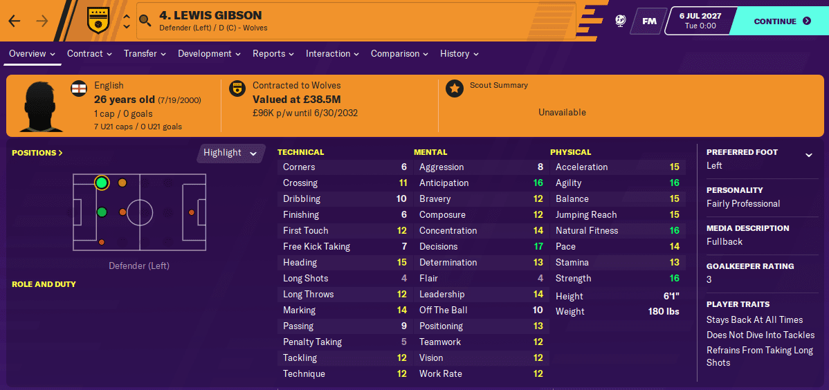 FM2020 Wonderkid - Lewis Gibson FM2020 Wonderkid - Lewis Gibson
