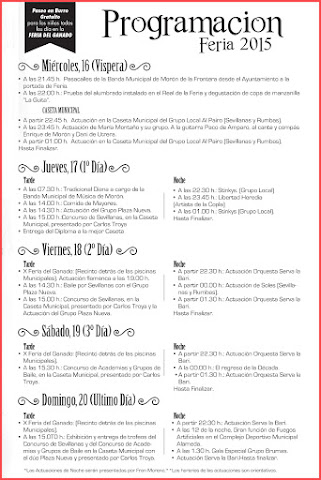 Morón de la Frontera - Feria 2015 - Programación Morón de la Frontera - Feria 2015 - Programación