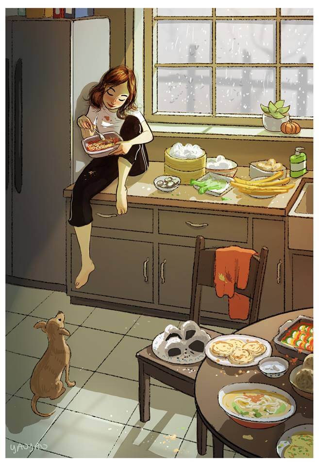 39 Loving Illustrations Depict The Happiness Of The Everyday Life Of An Artist