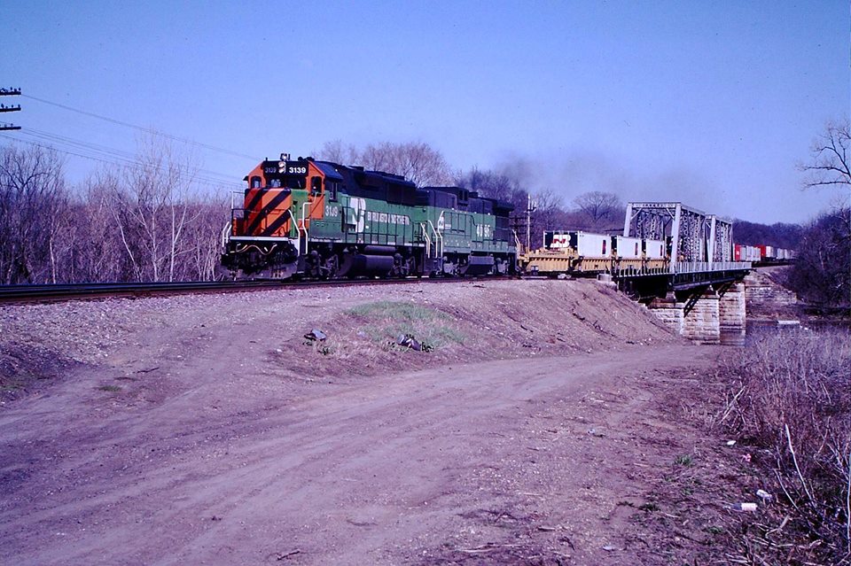 Industrial History CB&Q Bridge over Rock River, West Channel in Oregon, IL