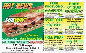 Subway coupons march 2019