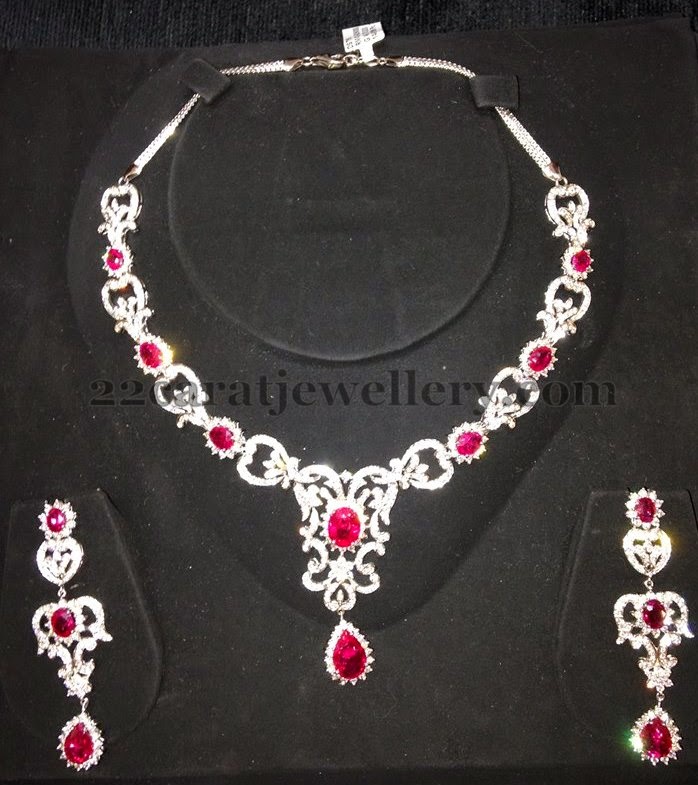 CZ Ruby Attractive Necklace Jewellery Designs