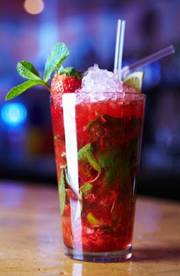 rose-scented strawberry cocktail