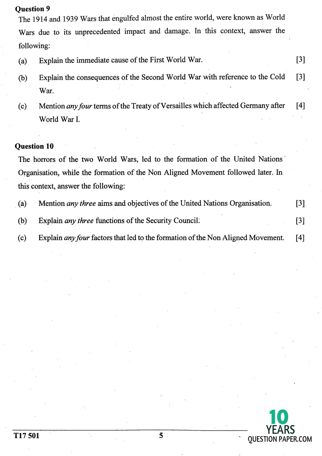 icse 2016-2017 class 10th History & civics H.C.G Paper 1 question paper icse 2017 class 10th History & civics H.C.G Paper 1 question paper