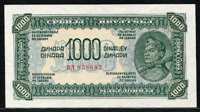 Yugoslavian money currency Dinara Dinarjev Dinari Yugoslav Partisan