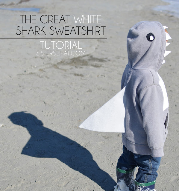 diy great White Shark Sweatshirt for kids