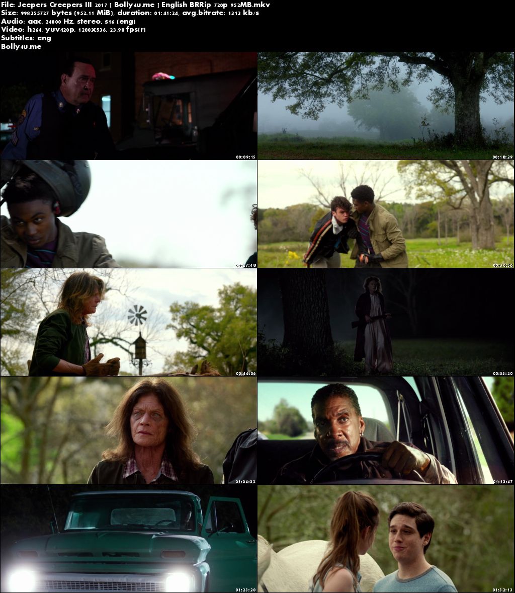 Jeepers Creepers III 2017 BRRip 950MB English 720p ESub Download Jeepers Creepers III 2017 BRRip 950MB English 720p ESub Download