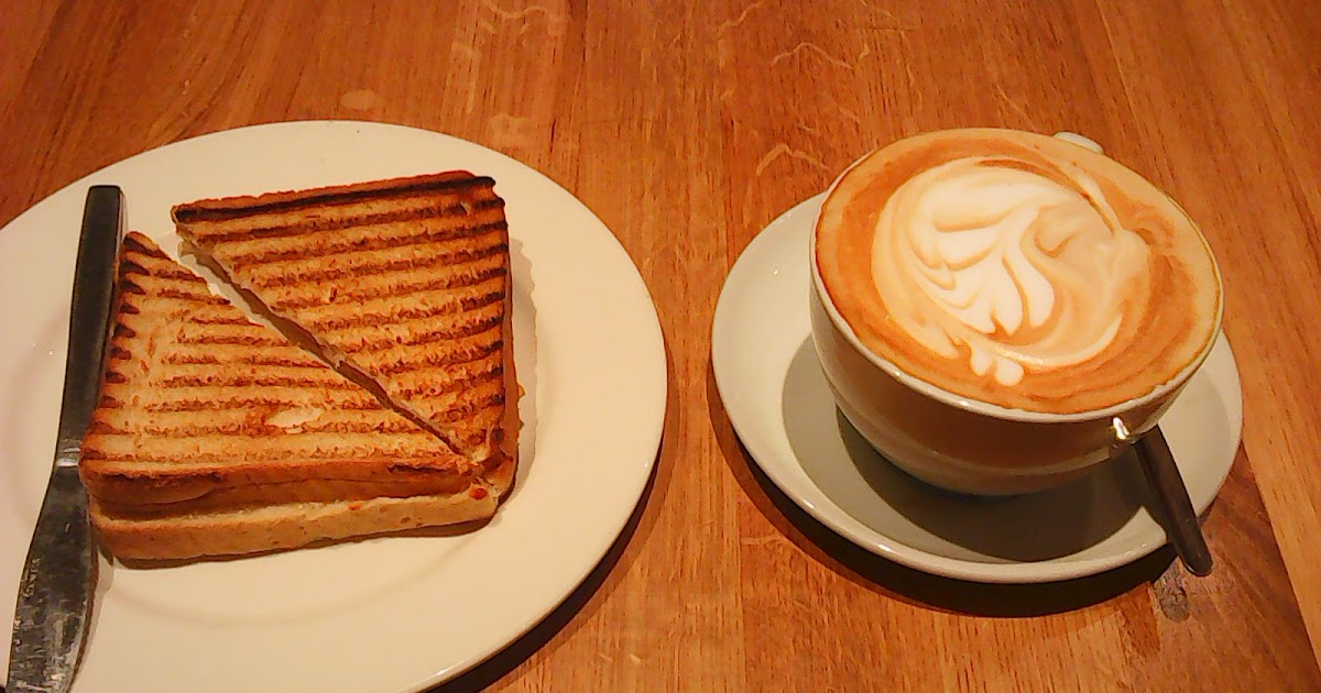 Chas's Pictorial Blog Ham and Cheese Toastie and a Flat White at Costa