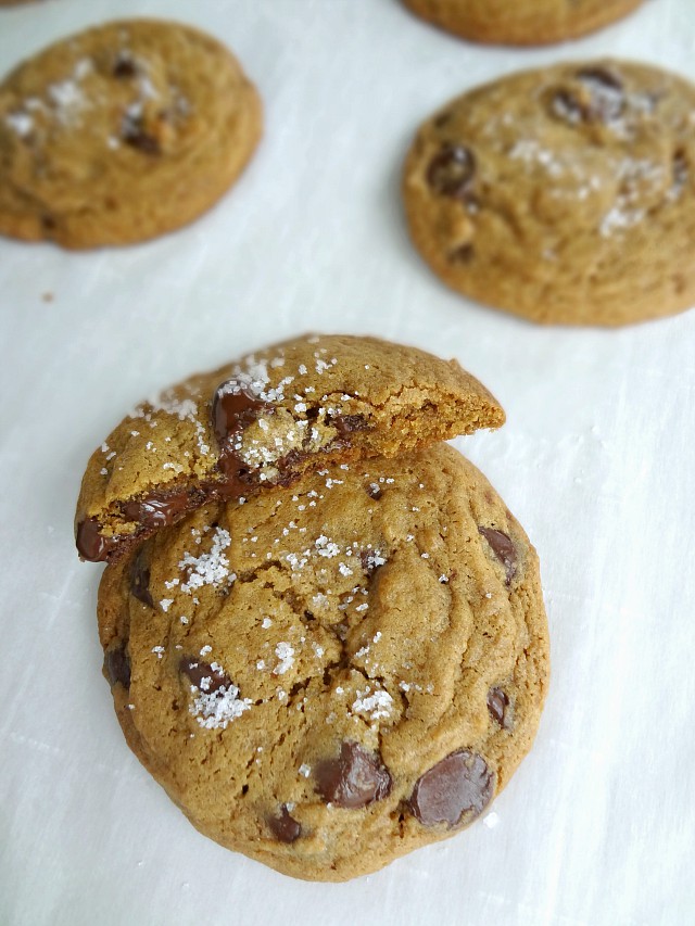 {Lower Sugar} Chewy Chocolate Chip Cookies