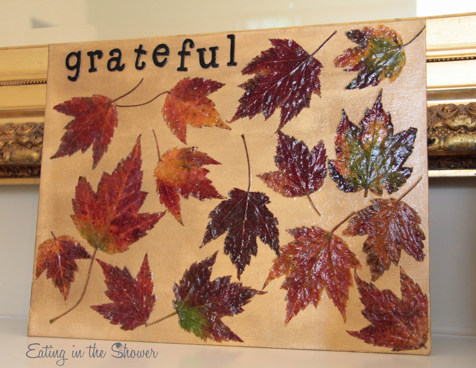 Using Mod Podge to preserve fall leaves for crafting with a toddler