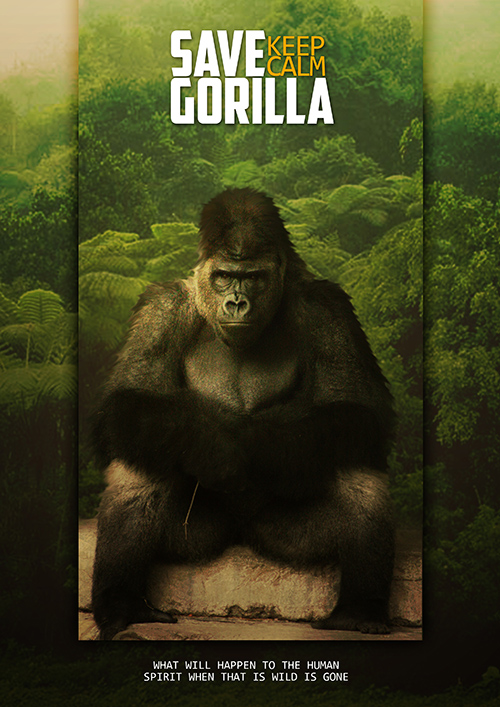 Create Save Gorilla Poster With Photo Effect Photoshop Tutorial