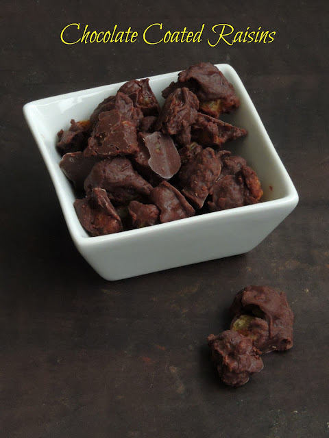 Chocolate coated raisins