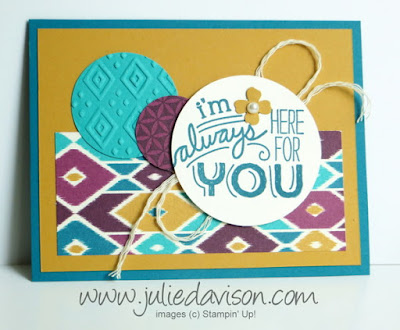 Stampin' Up! Bohemian Chic Friendly Wishes Card #stampinup www.juliedavison.com