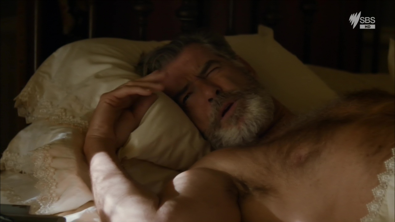 Pierce Brosnan shirtless in The Son 1-03 "Second Empire" .