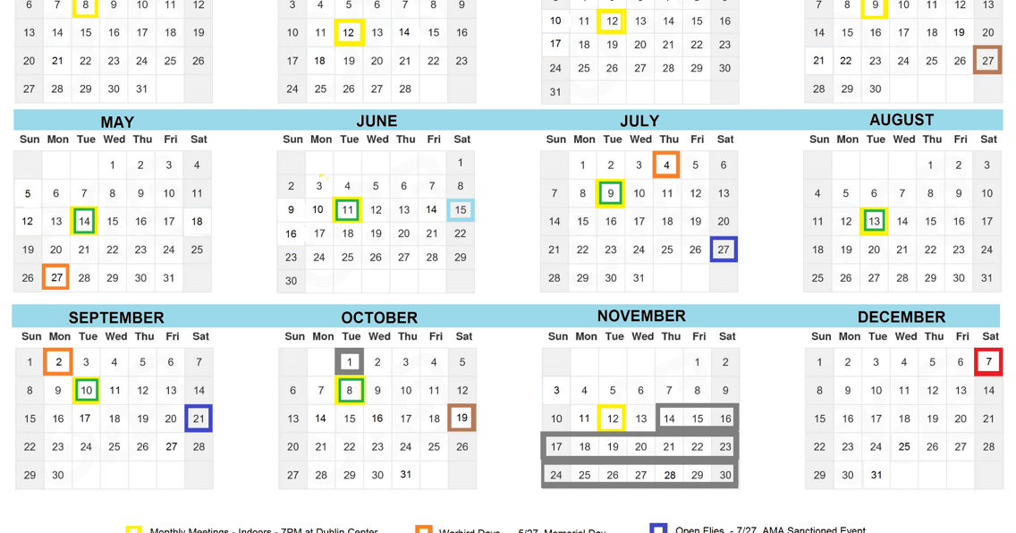 United Flying Organization AMA Leader Club Calendar of events