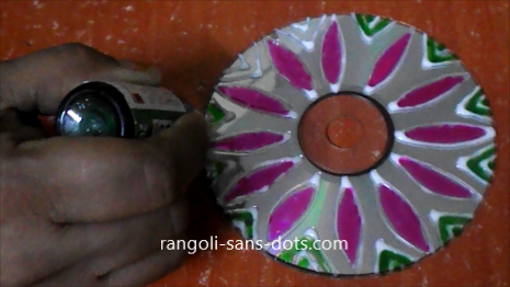 CD rangoli designs for Navratri Diwali craft