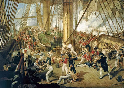 The Fall of Nelson, Battle of Trafalgar, 21 October 1805 by Denis Dighton, 1825