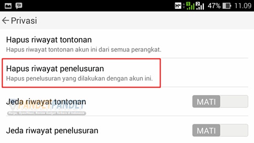 cara melihat history youtube yg sudah dihapus