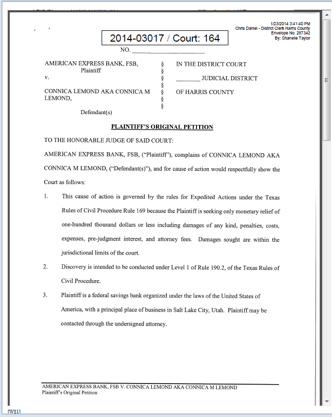 Consumer Debt Litigation (mostly Texas): Troy Bolen - Texas Debt