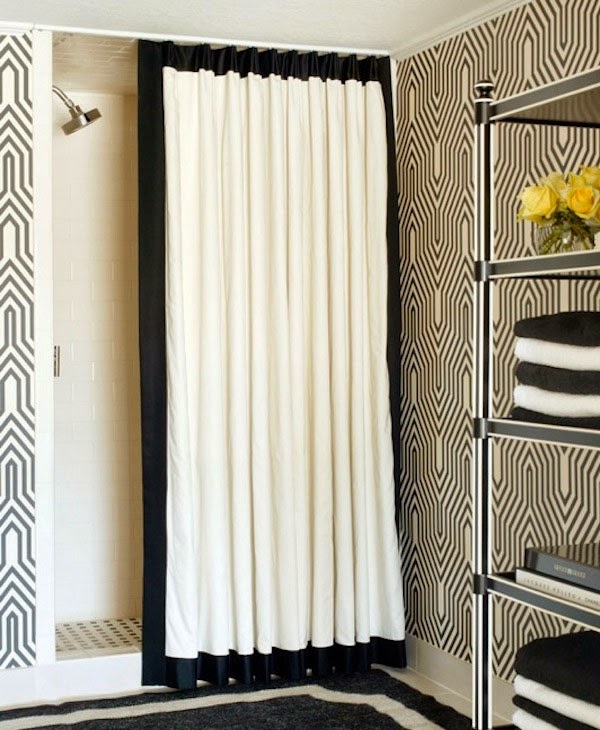 Curtain Ideas Black white shower curtain bed bath beyond