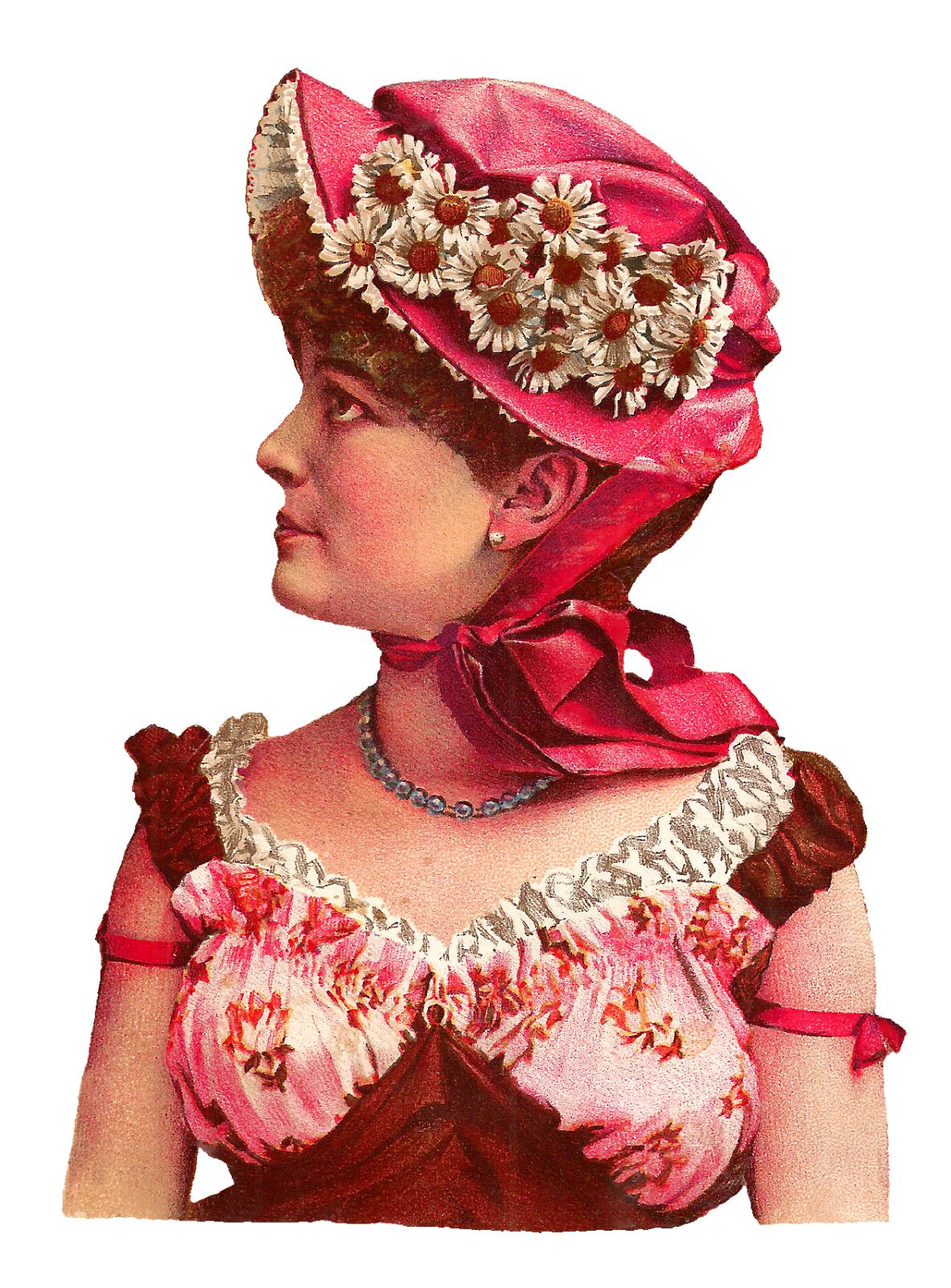 Antique Images Beautiful Women Antique Victorian Hat Fashion Clip Art Illustration Digital