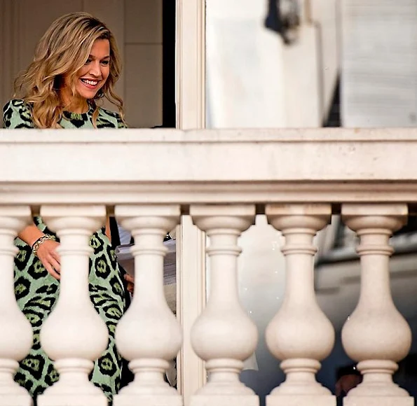 Queen Maxima wore GIVENCHY Leopard Print A-line Dress